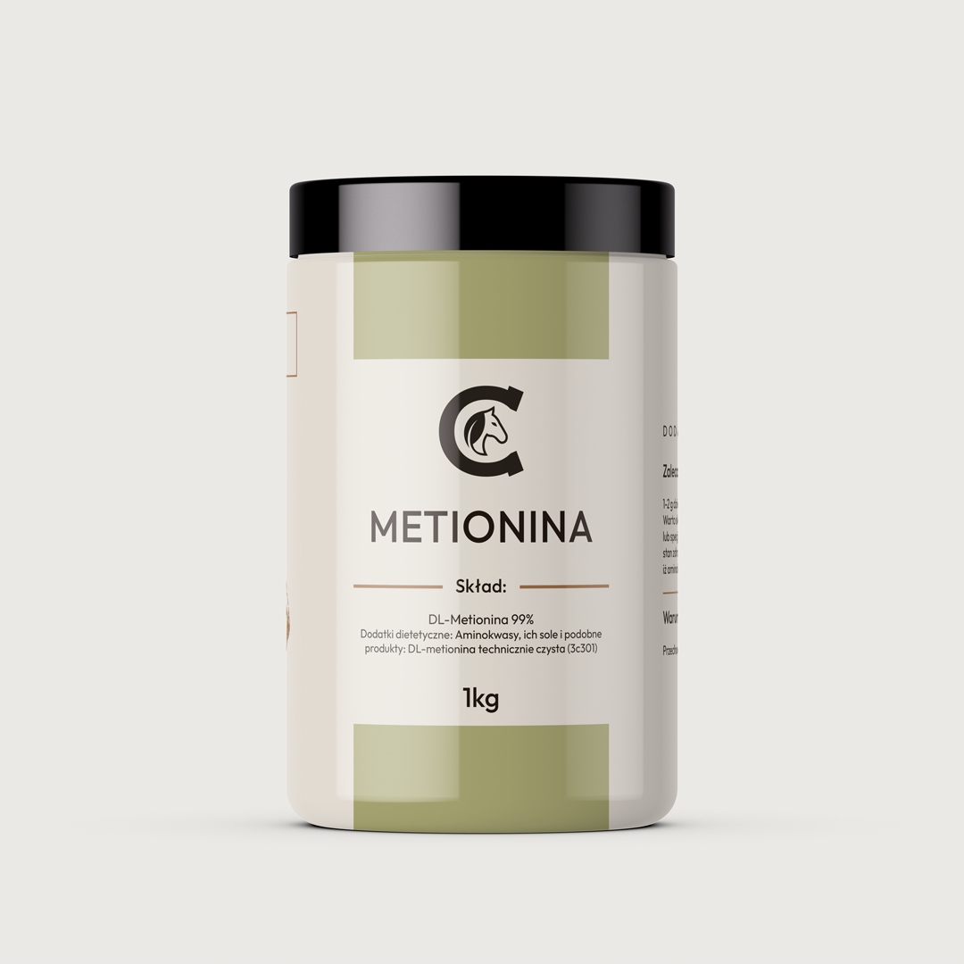 DL-metionina dla koni 99% proszek 1kg Amf Life