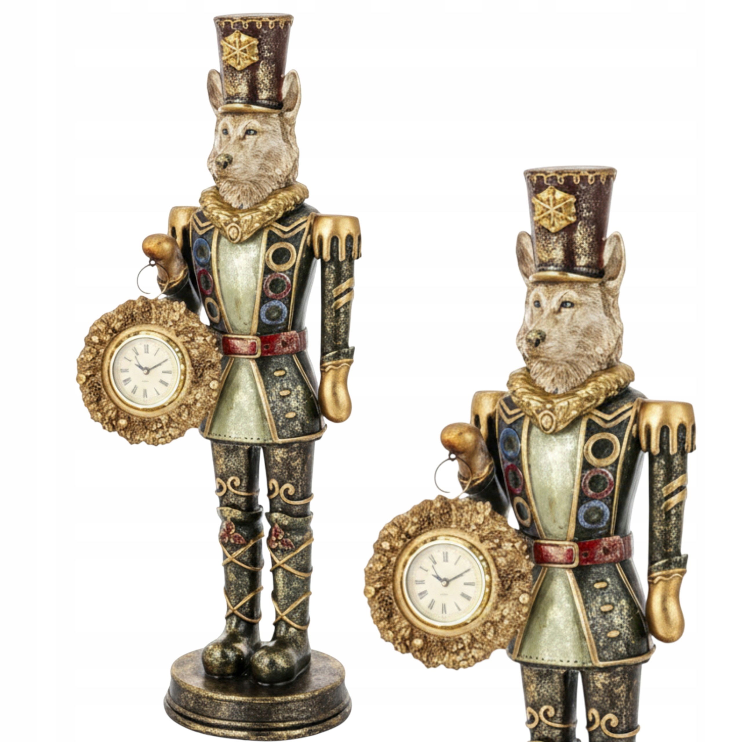 Figurka Pierrota Lisa s hodinkami Dekorácia Soška Retro Vintage 54 cm