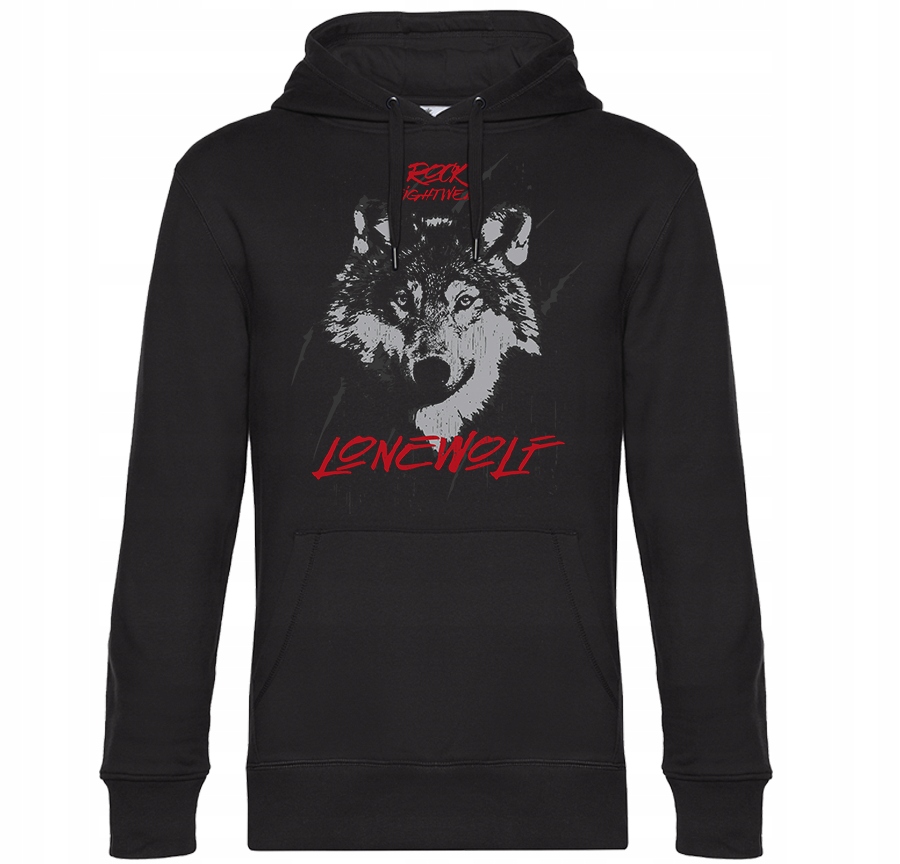 

Bluza Z Wilkiem Kangurka Rock Lone Wolf Wilk S