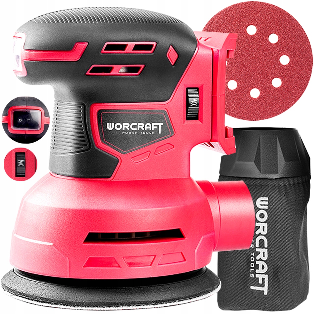 

Szlifierka Mimośrodowa Akumulatorowa Worcraft 20V