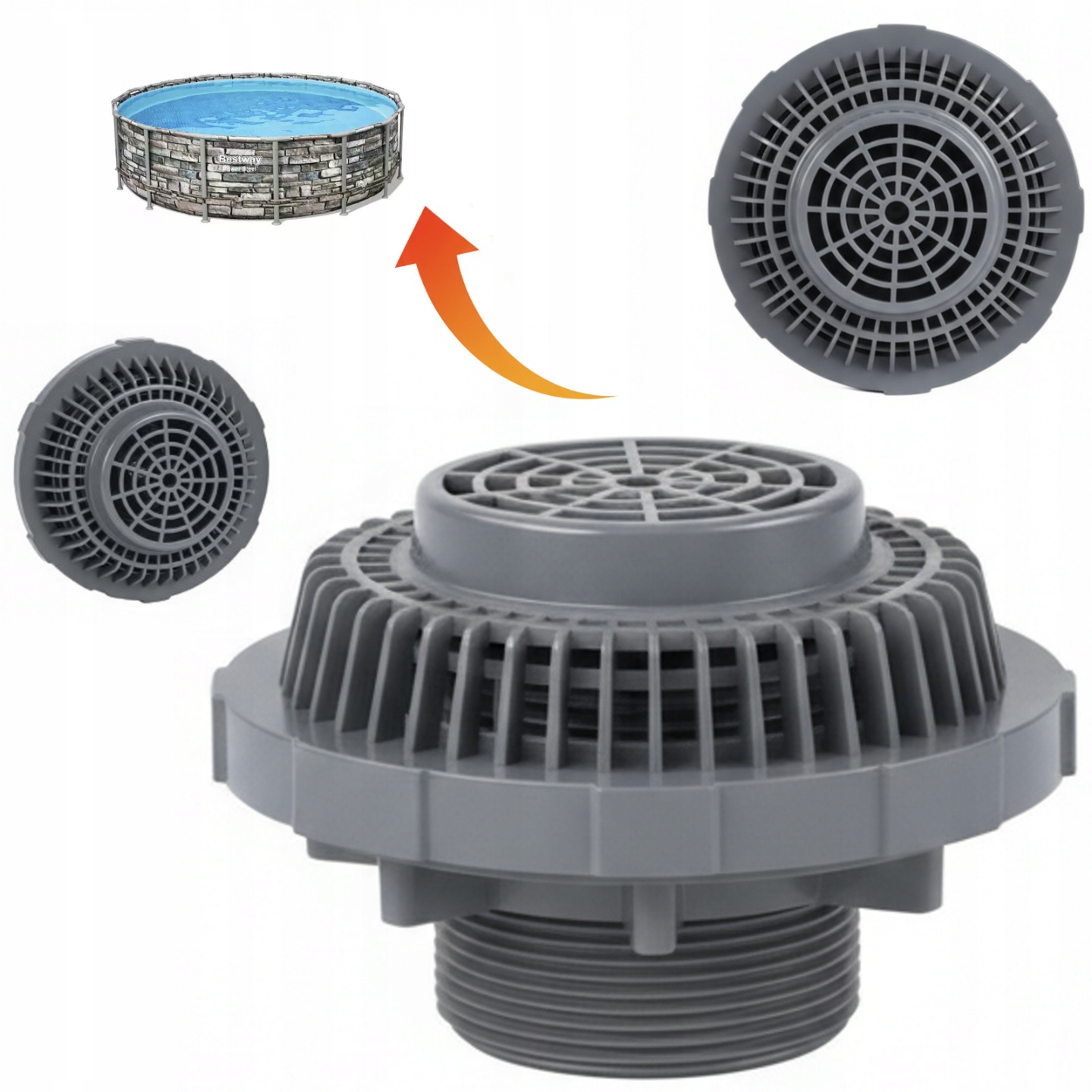 Ochranný kryt odtokového sítka na otvor do bazénu Bestway 56966