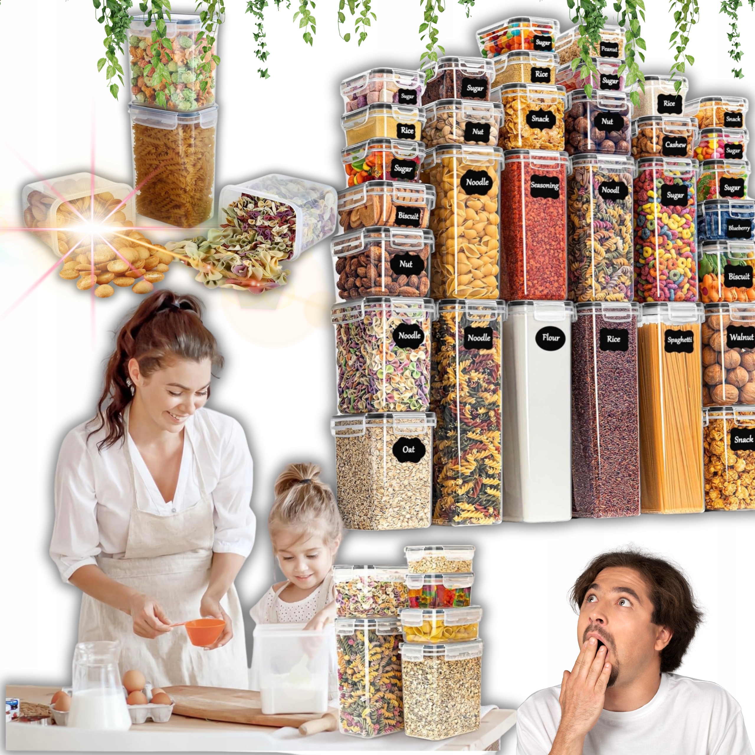Sada Nádob Na Potraviny A Korenie, Hermetické Skladovacie Boxy!