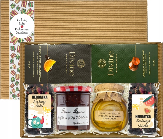 Duży Zestaw Herbata Na Dzień Babci Dziadka Naturalne Przetwory Kosz