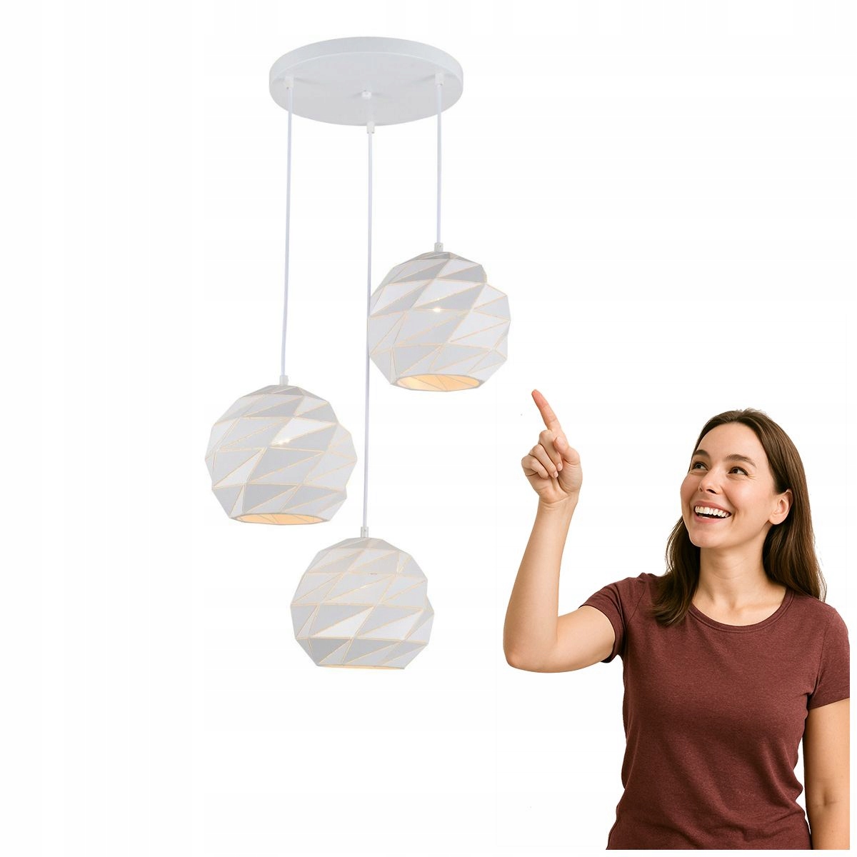 Závěsná lampa Palermo bílá, moderní design Italux