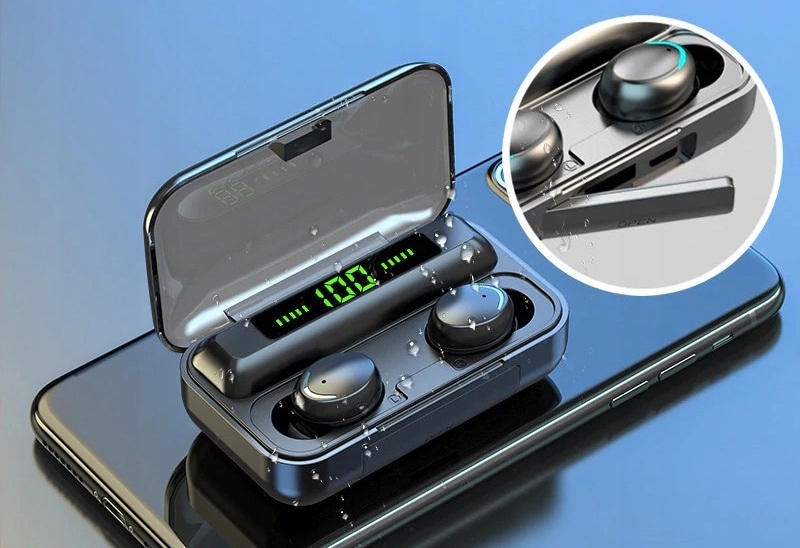 NAJNOWSZE SŁUCHAWKI BEZPRZEWODOWE BLUETOOTH 5.1 + POWERBANK WYŚWIETLACZ LED Stan opakowania oryginalne