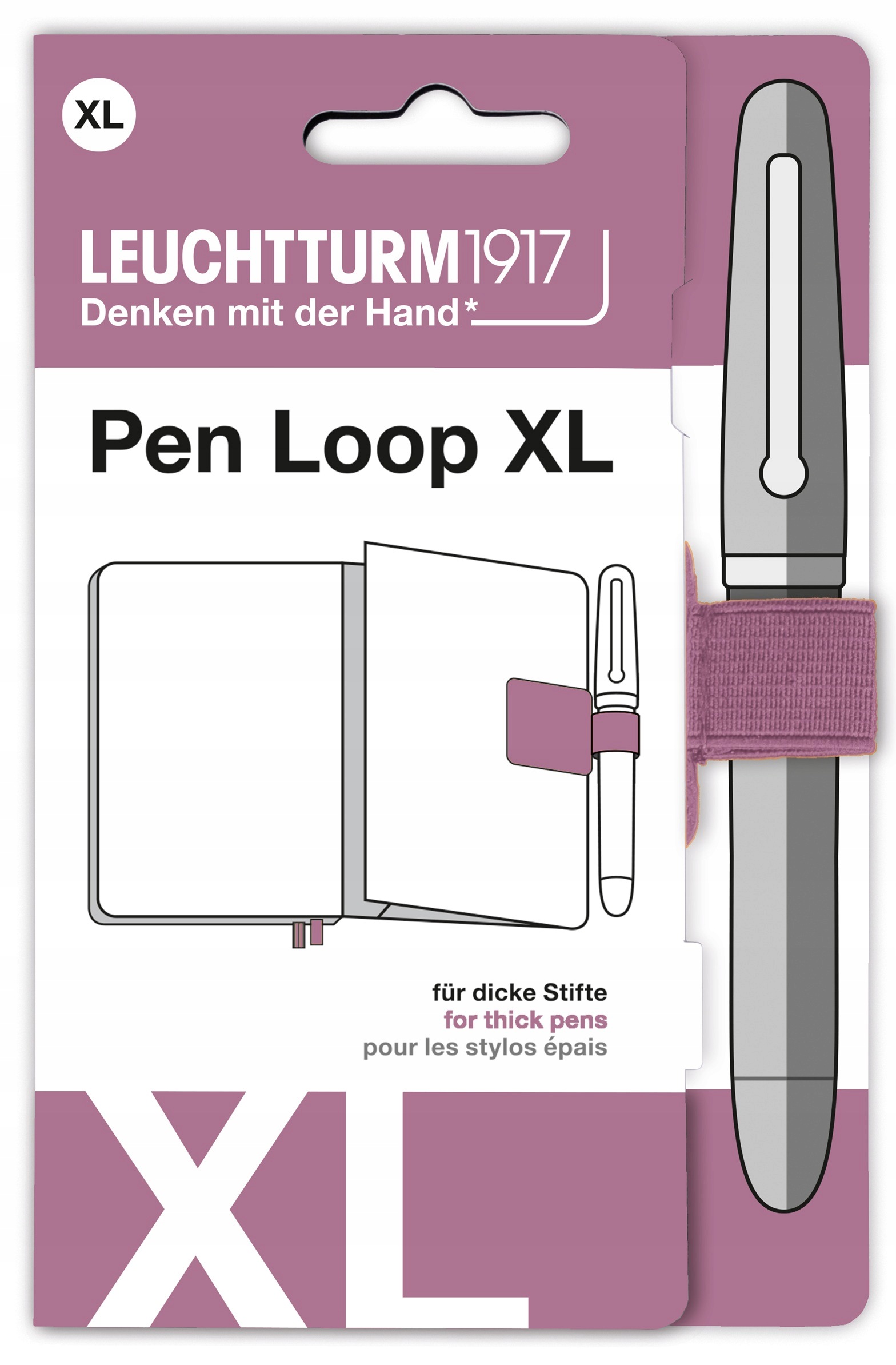 LEUCHTTURM1917 Pen Loop uchwyt do notesu większy pętelka XL Dusty Rose