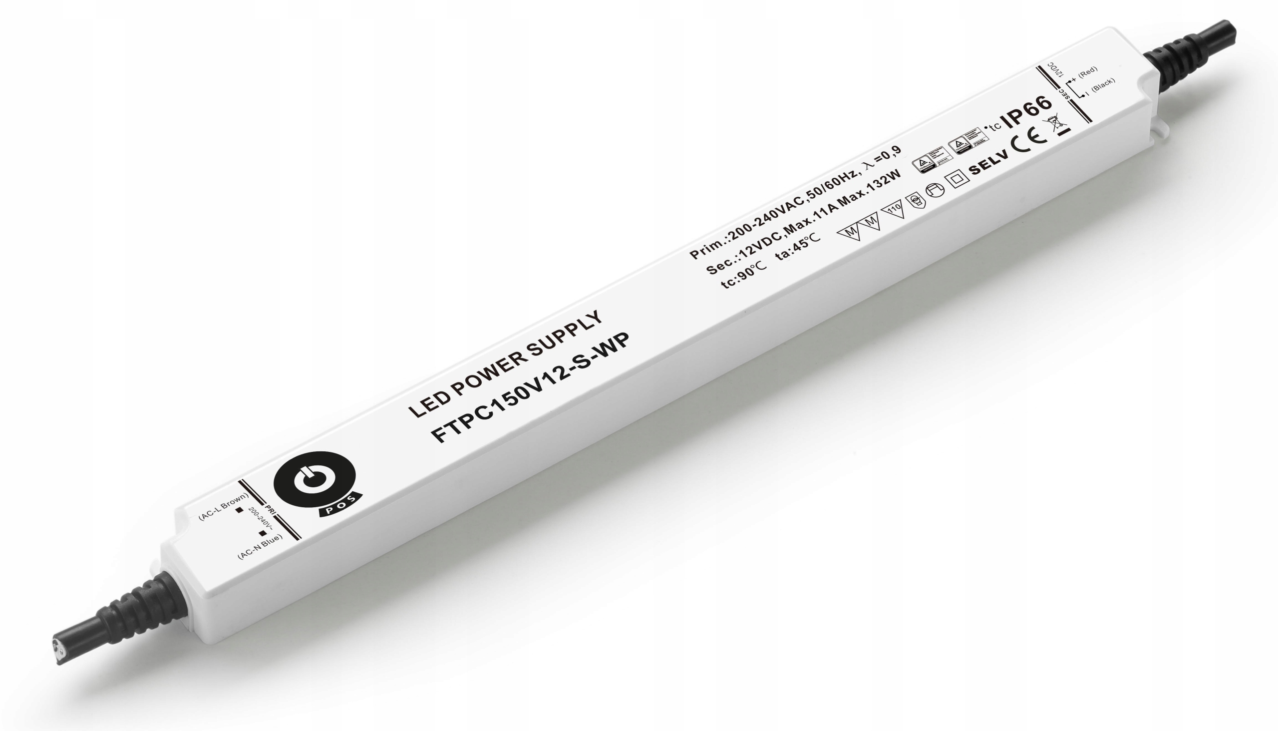 Pos Power FTPC150V12-S-WP Led zdroj 12 V 11 A IP66 slim