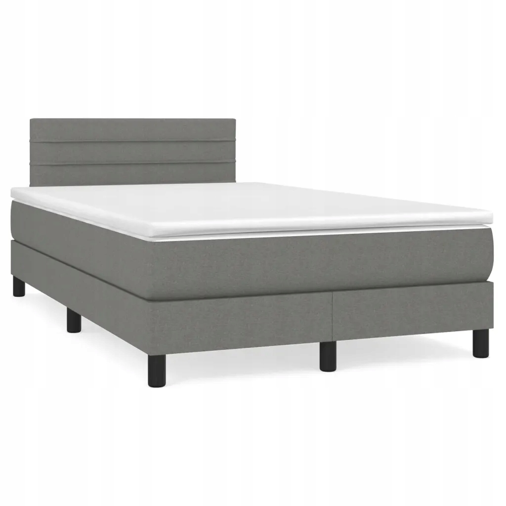 Box spring postel s matrací a Led tmavě šedá 120x190 cm textil Šedá 3270047