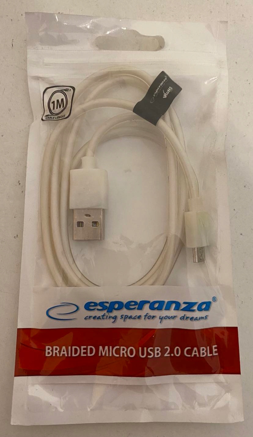 ESPERAZNA Kabel USB - Micro USB 2,0 biały 1m M/M