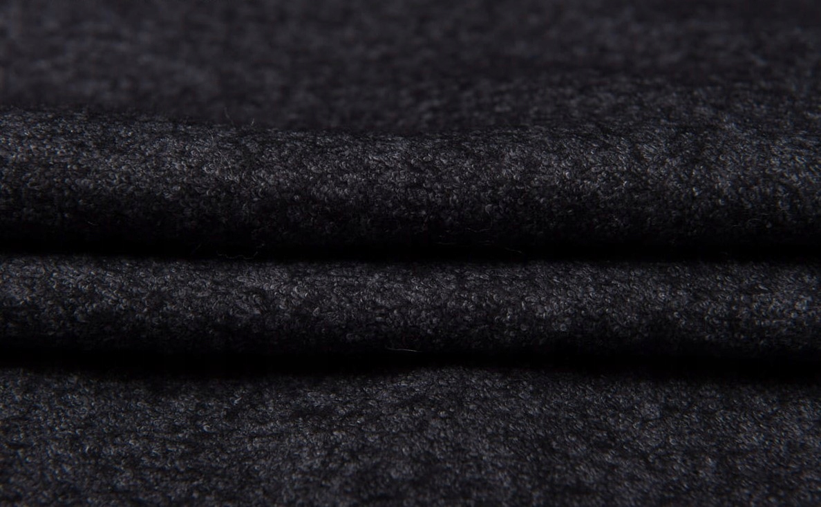 Látka S Vlnou Spařená Směsová Grafit Melír