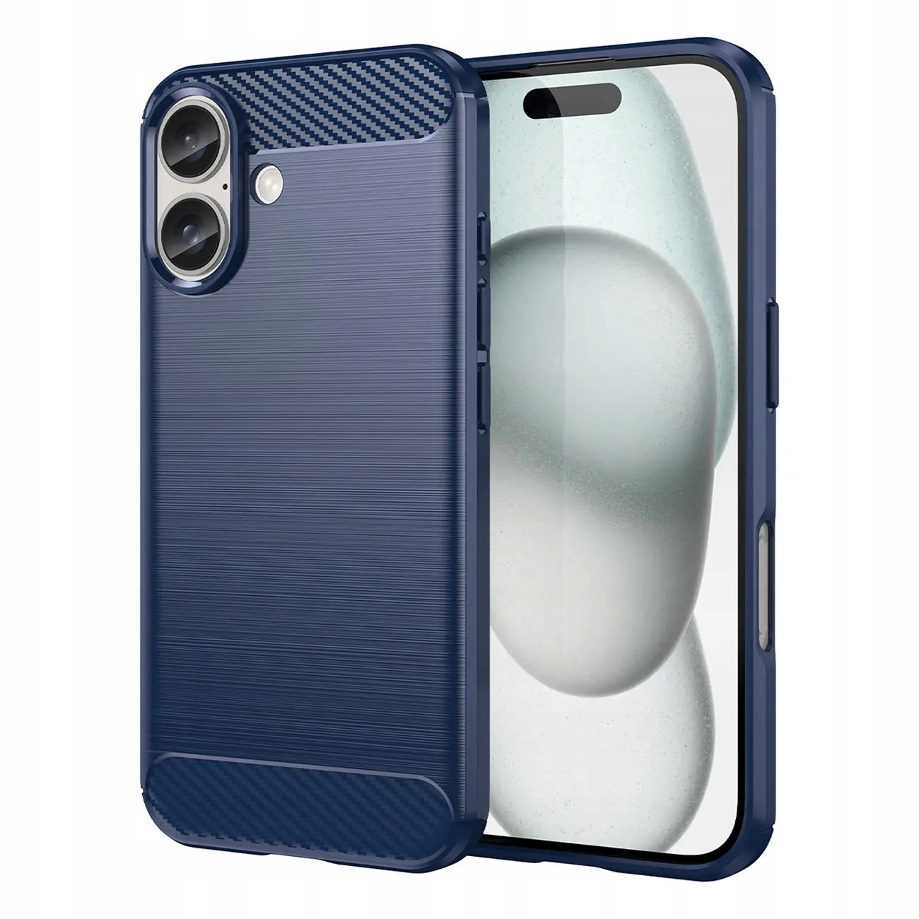Etui silikonowe Carbon Case do iPhone 16 Plus niebieskie Hurtel