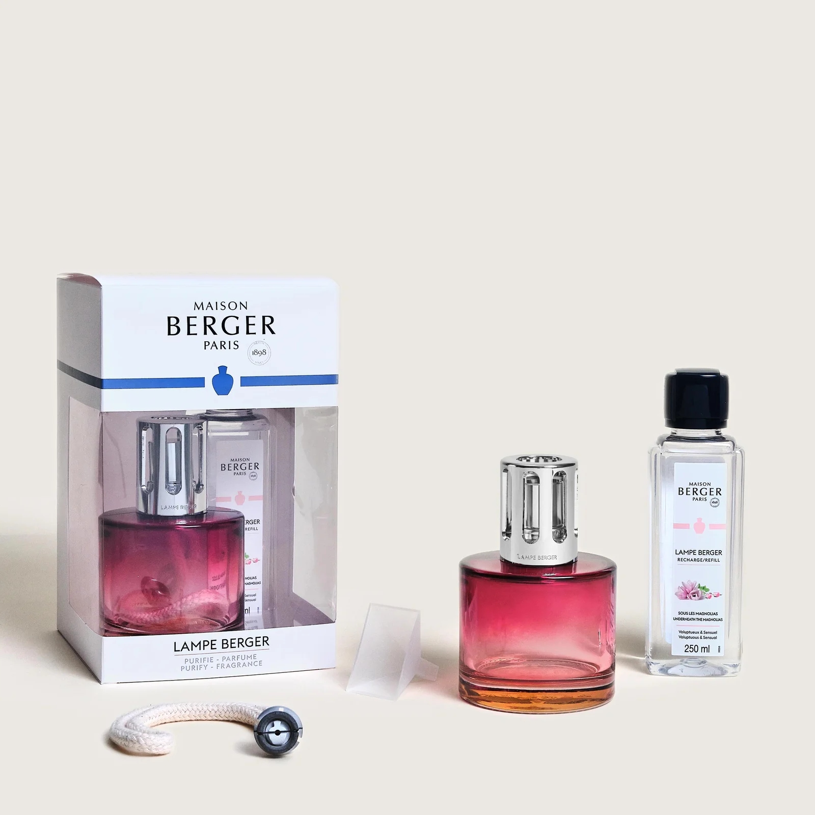 Sada Maison Berger katalytická lampa Pure Pink-Beige esence 250 ml
