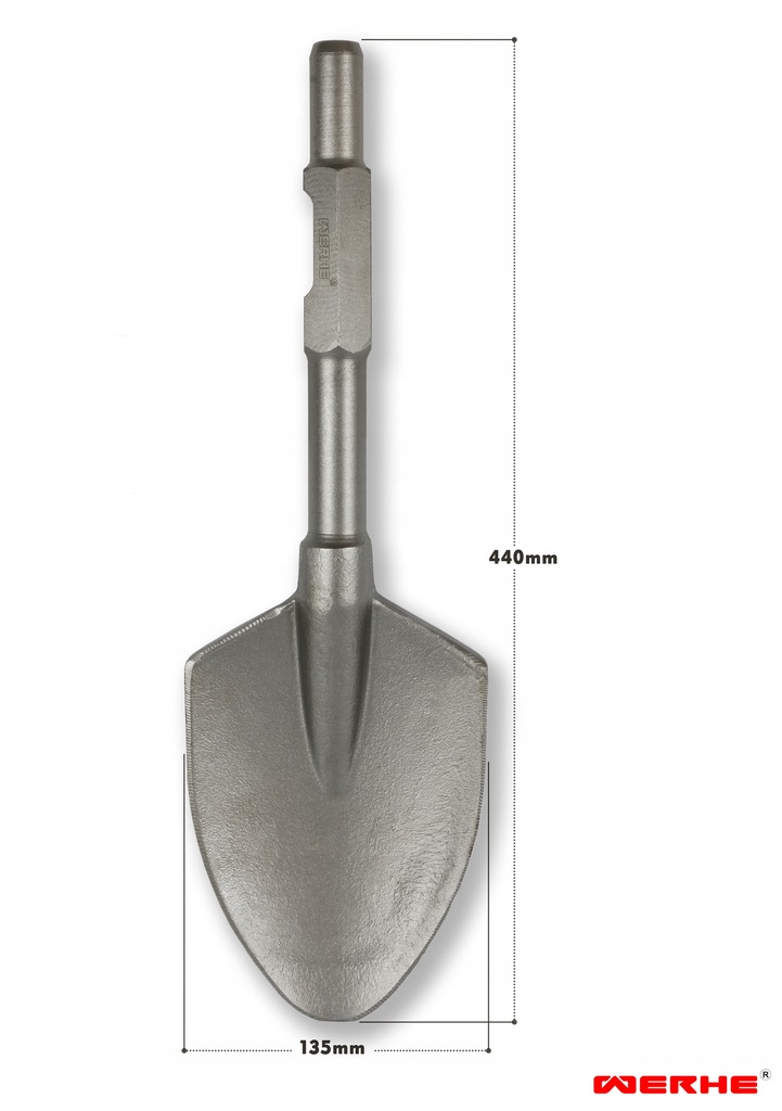 Lopata Hex 30 mm špičaté lopatkové dláto 135 x 440 na cement