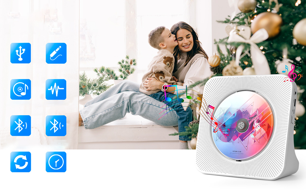 ODTWARZACZ CD BT5.0 GŁOŚNIKI STEREO HI-FI USB LED Marka bez marki