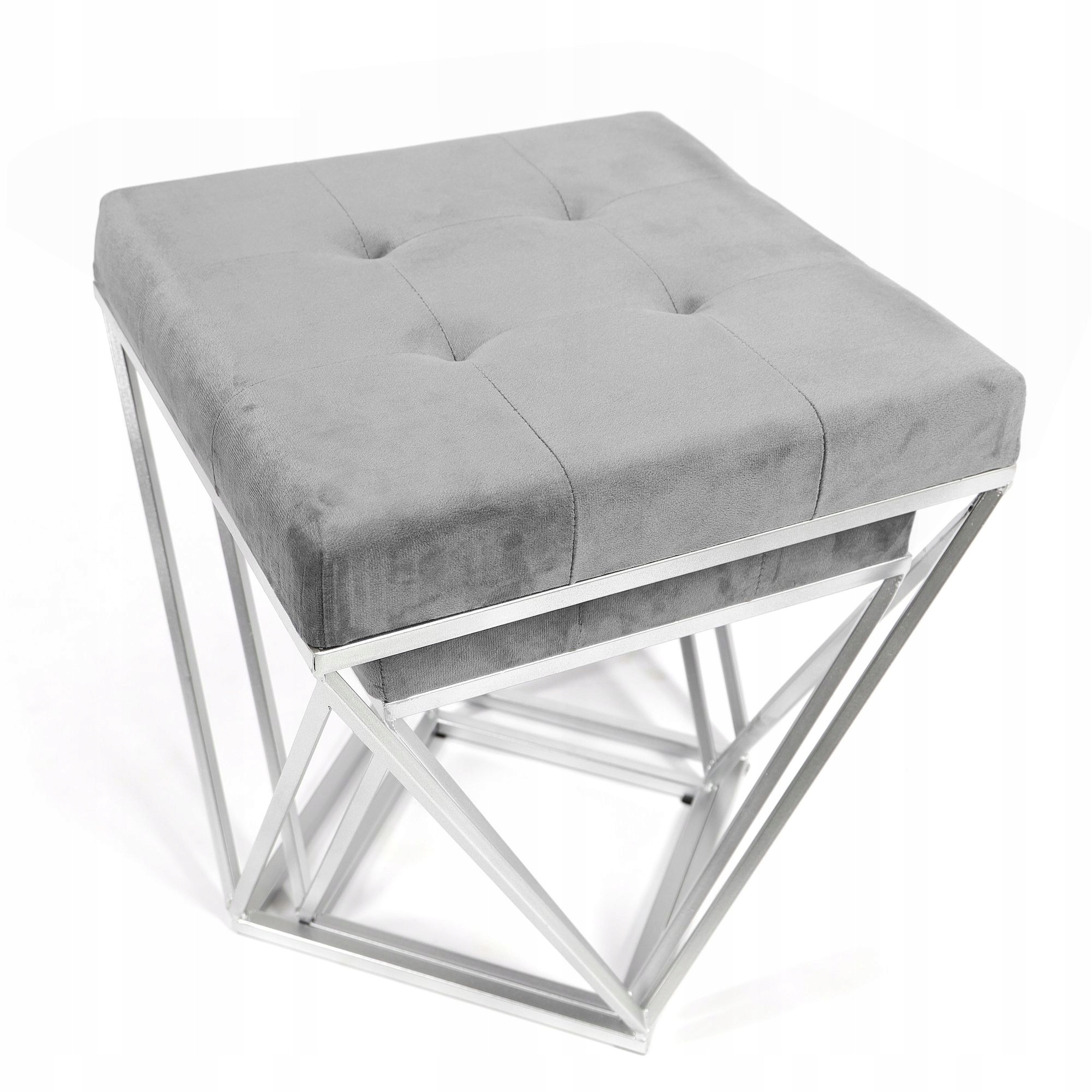 Pufa Welurowa Srebrna Szara Welur 38 + 45cm 2w1 EAN (GTIN) 5907766643647