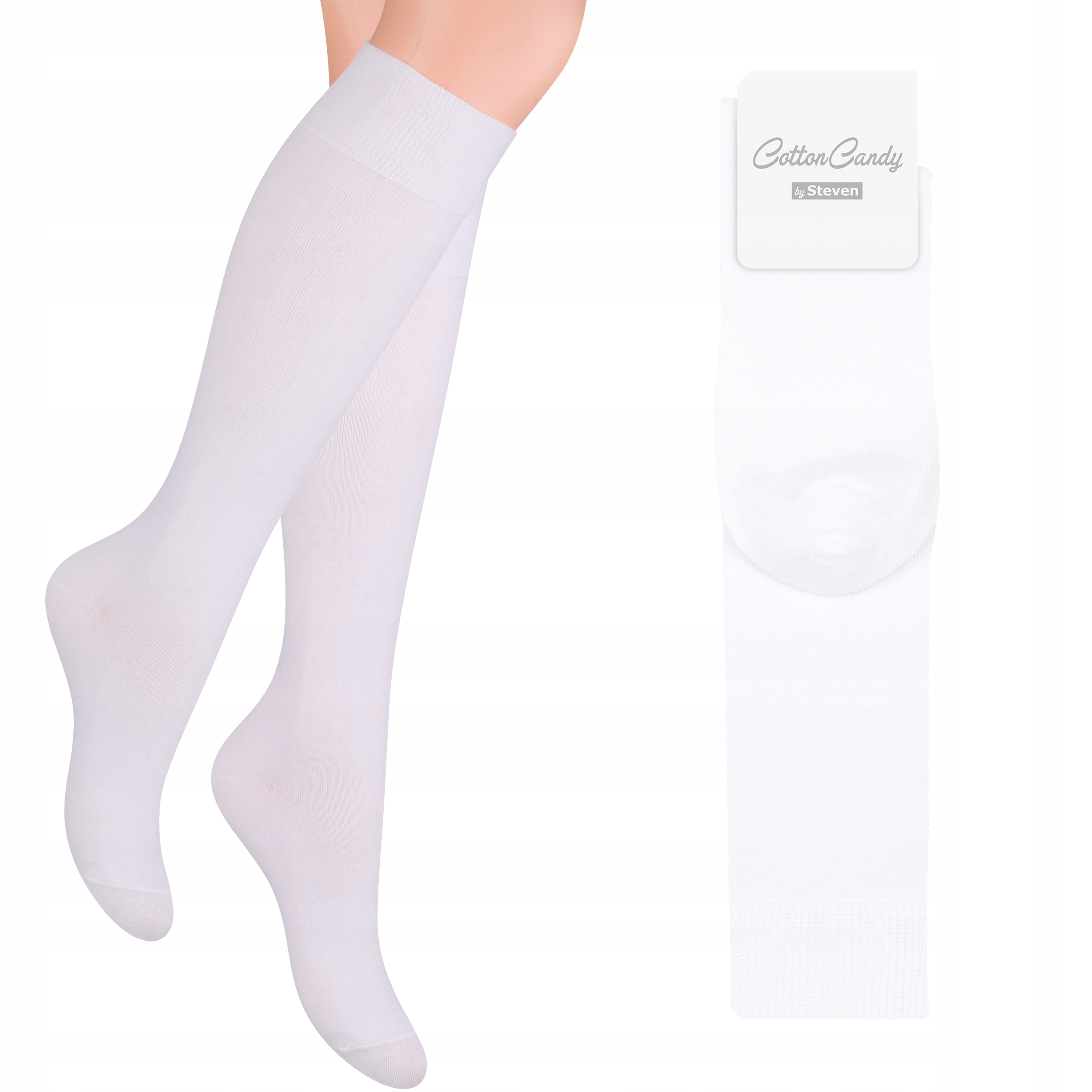 

Steven 072 Podkolanówki Dziewczęce Białe 32-34