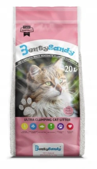 Levně BentySandy 20l bentonitové Stelivo pro kočky s dětským pudrem