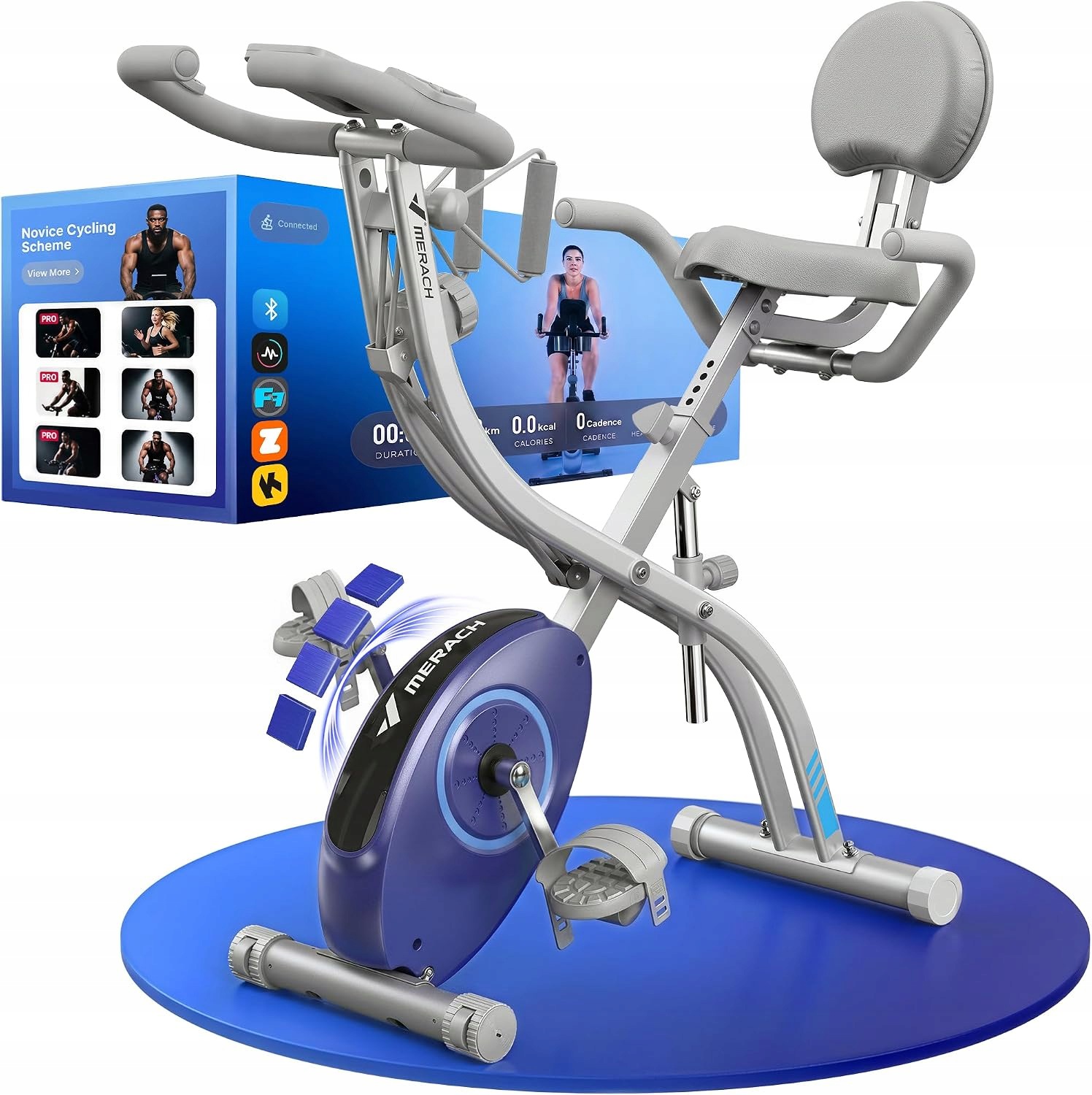 Rower stacjonarny składany 4w1 z 16 poziomami oporu Merach