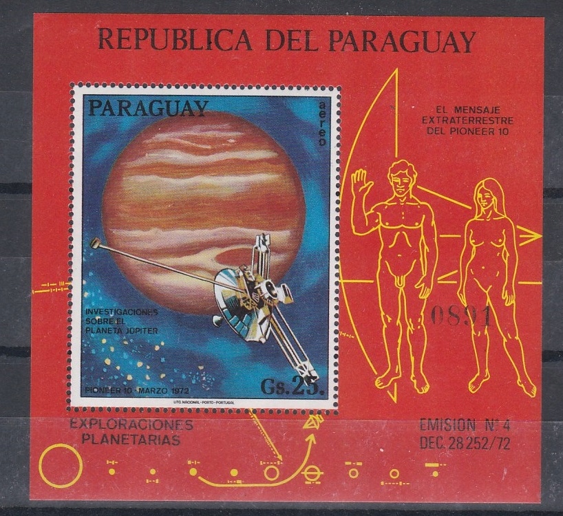 KOSMOS PARAGWAJ - znaczki pocztowe, blok.
