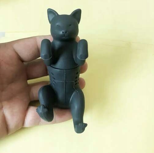 ZAPARZACZ DO HERBATY KOTEK SILIKONOWY DO ZIÓŁSZARY Kolor czarny