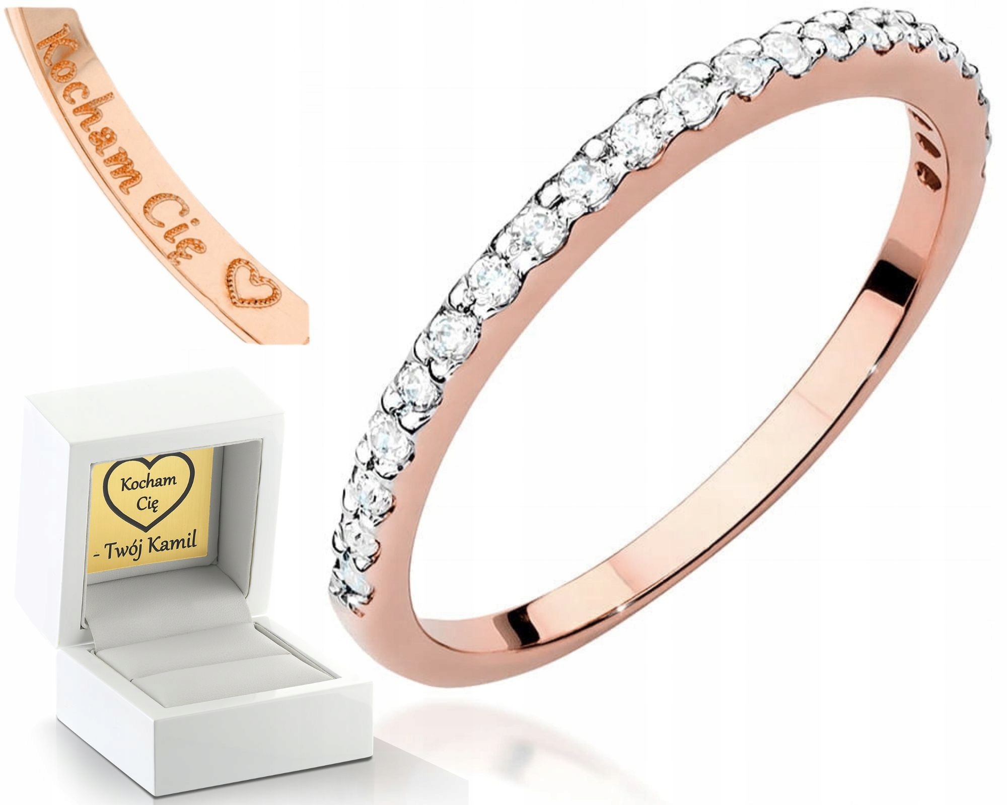 Zlatý Prstýnek S Brilianty Růžové Zlato Gravírování 585 Bonus Dárek