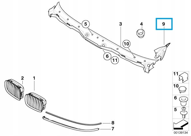 BMW OE Osłona podszybia lewa E39 ASO EAN (GTIN) 49895486