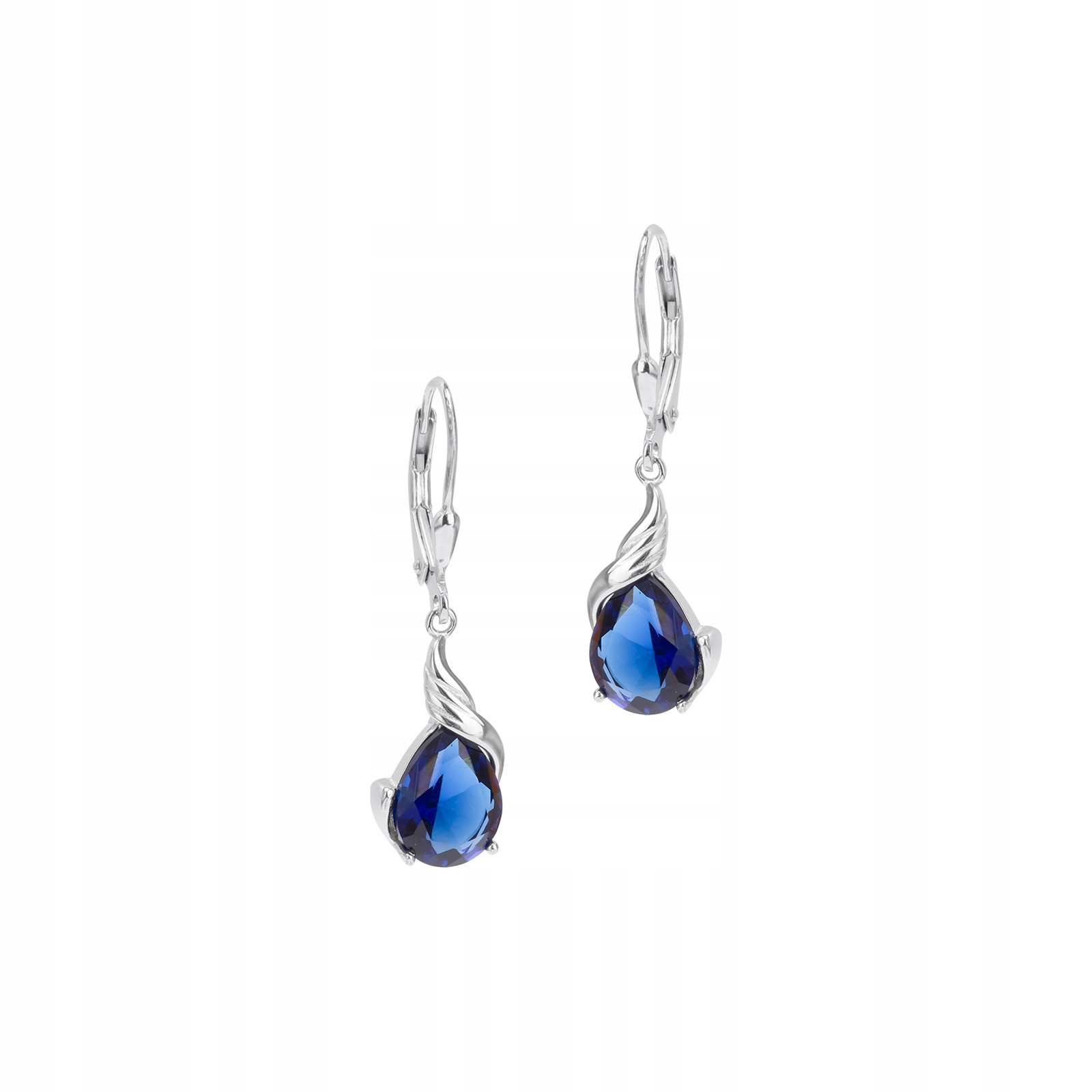 Stříbrné náušnice 925 Elegantní modré zirkony