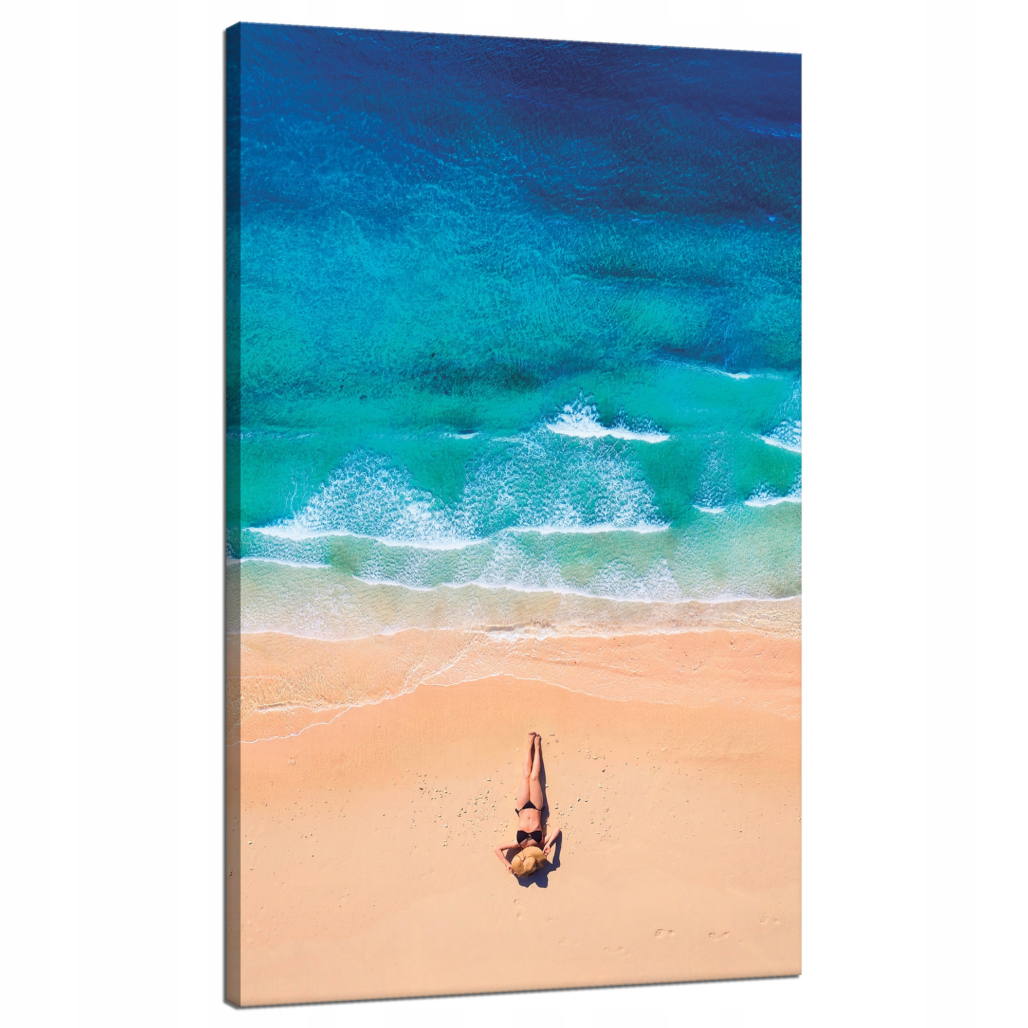 Obraz na plátně Žena Pláž Slunce Vlny 70x120 cm Ideální jako dárek