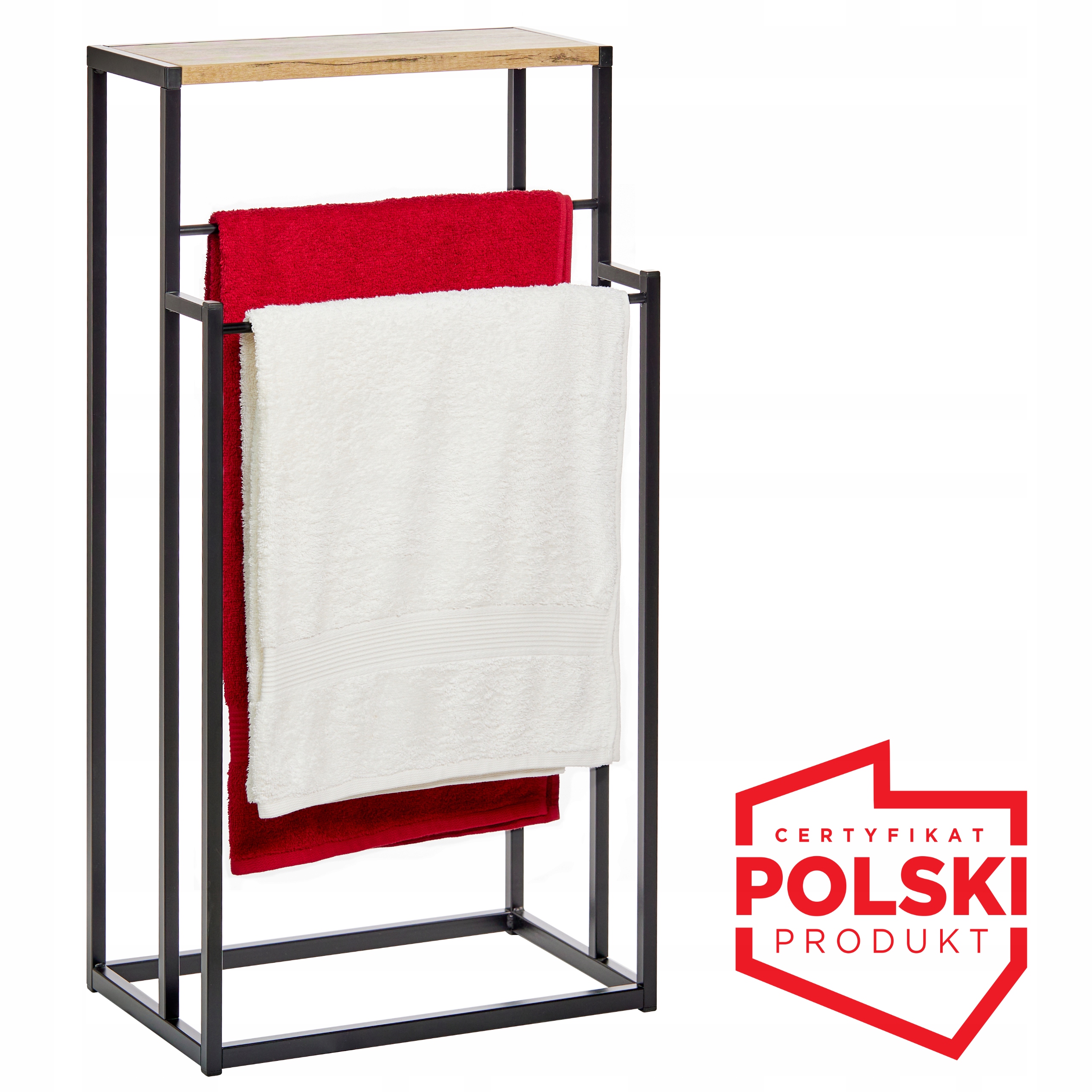 Stojak Na Ręczniki Z Półką mebel złożony Produkt Polski wieszak Re2r1p