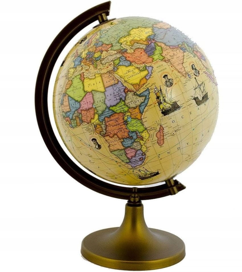 GLOBUS Z TRASAMI ODKRYWCÓW 22 CM + KARTON