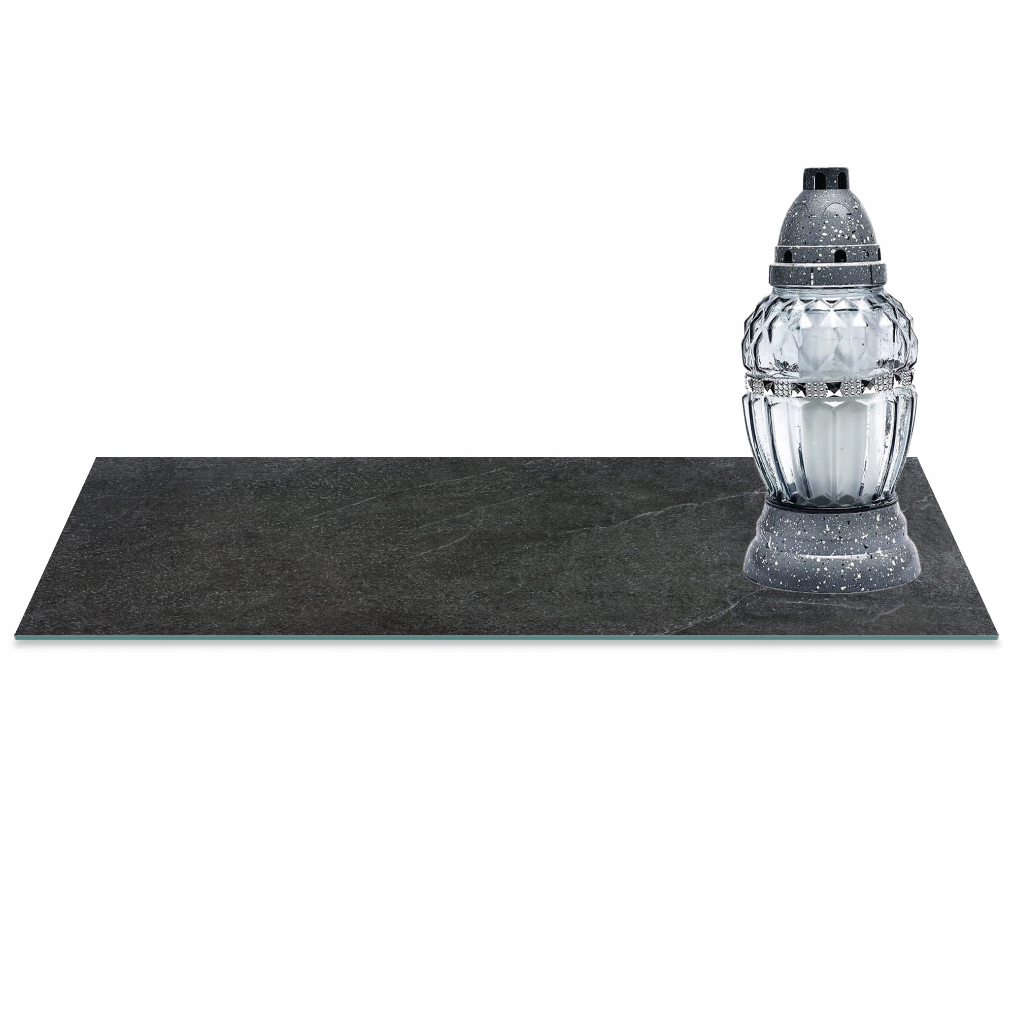 SZKLANA PODSTAWKA POD ZNICZE 60x20cm Kamień 328c