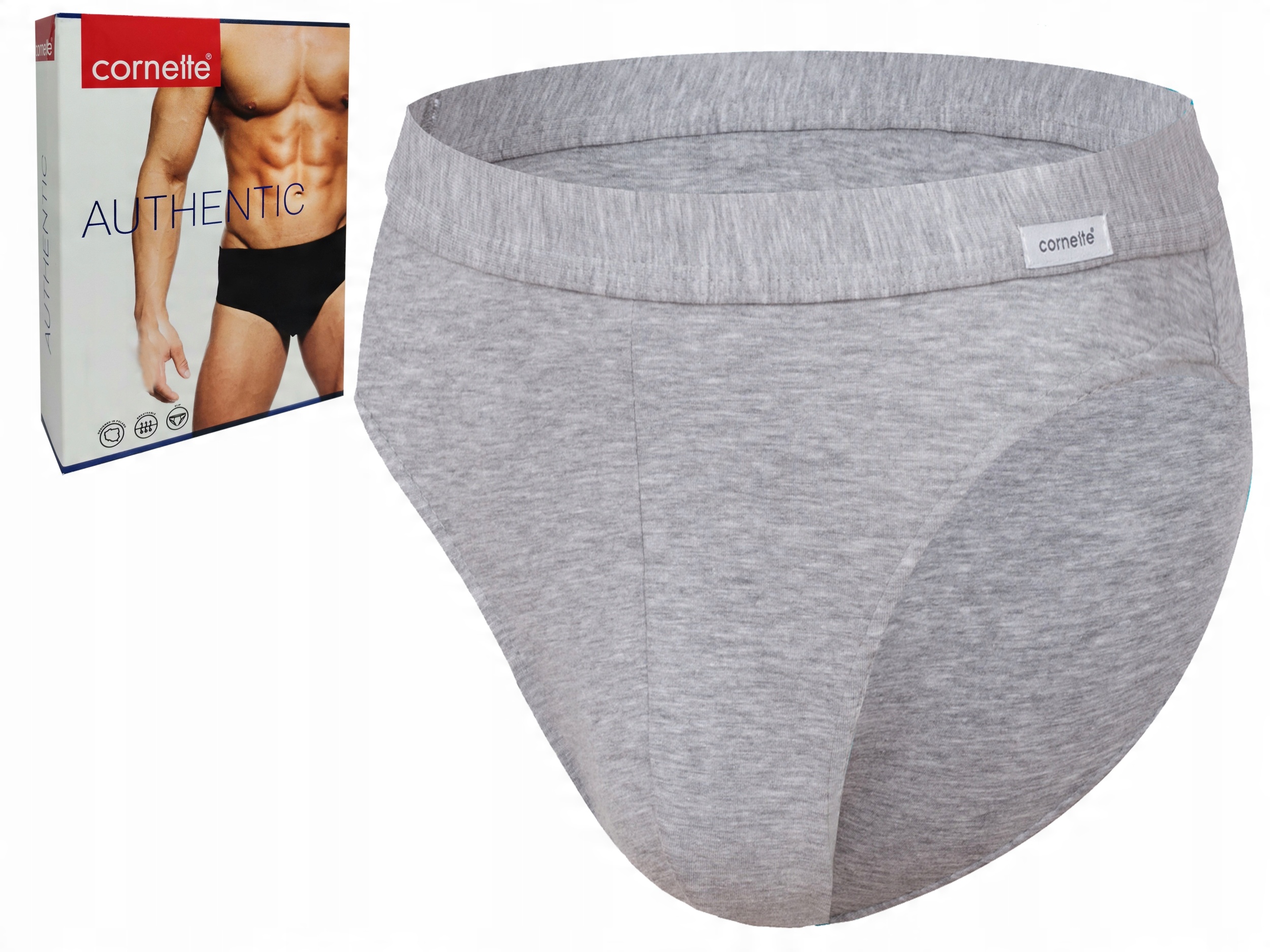 

Slipy męskie Cornette Authentic, melange grey, M