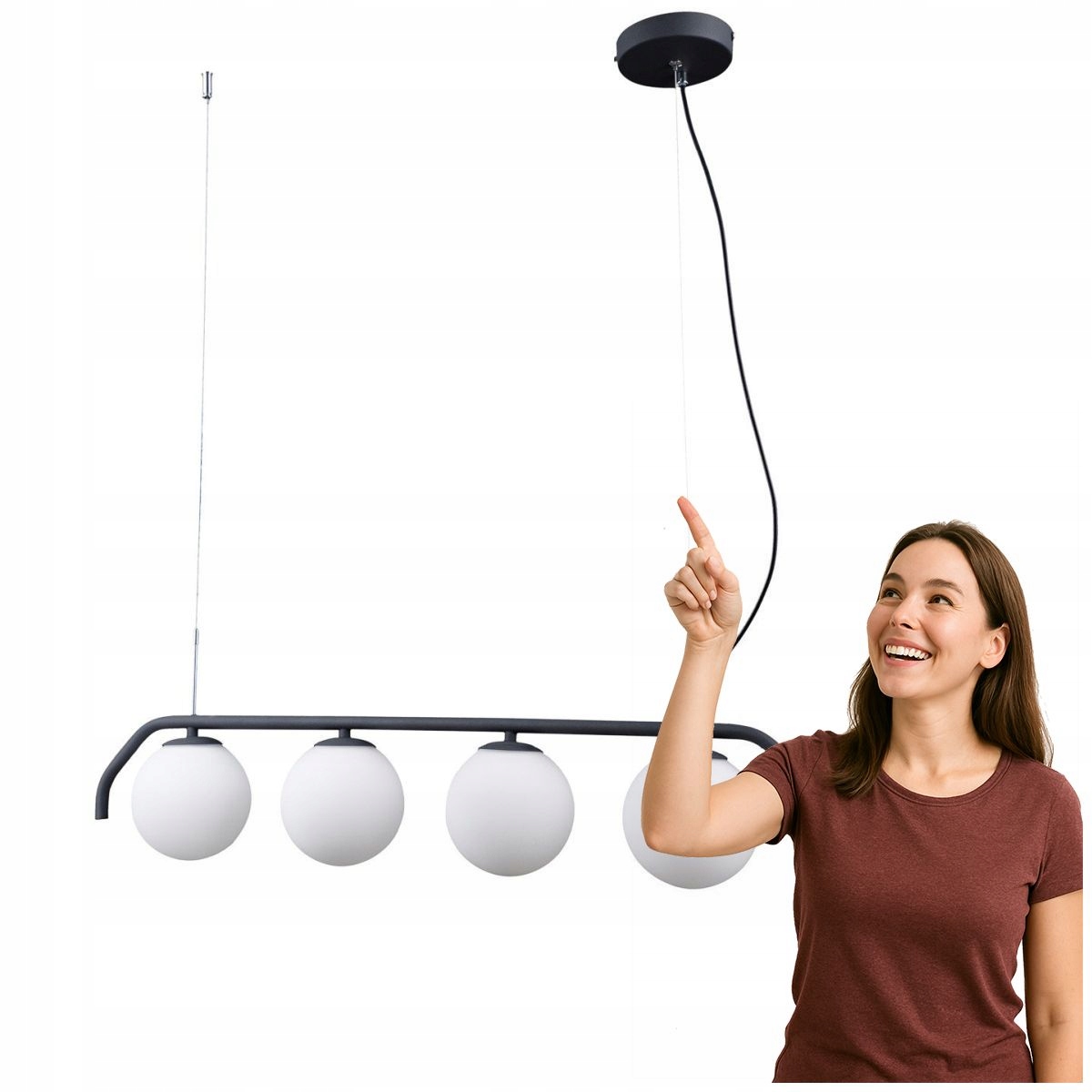 Moderní závěsná lampa Carimi Šedá Led 4xG9 Italux