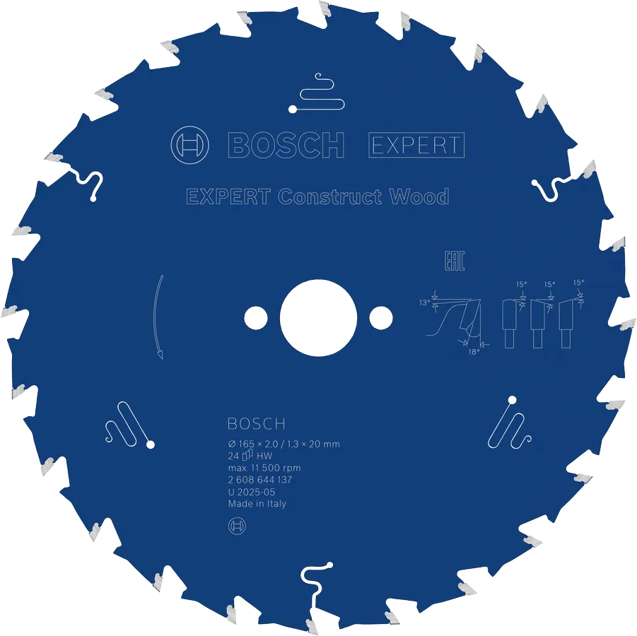 Bosch Tarcza Piła Expert for Construct Wood 165x20mm 24z Drewno