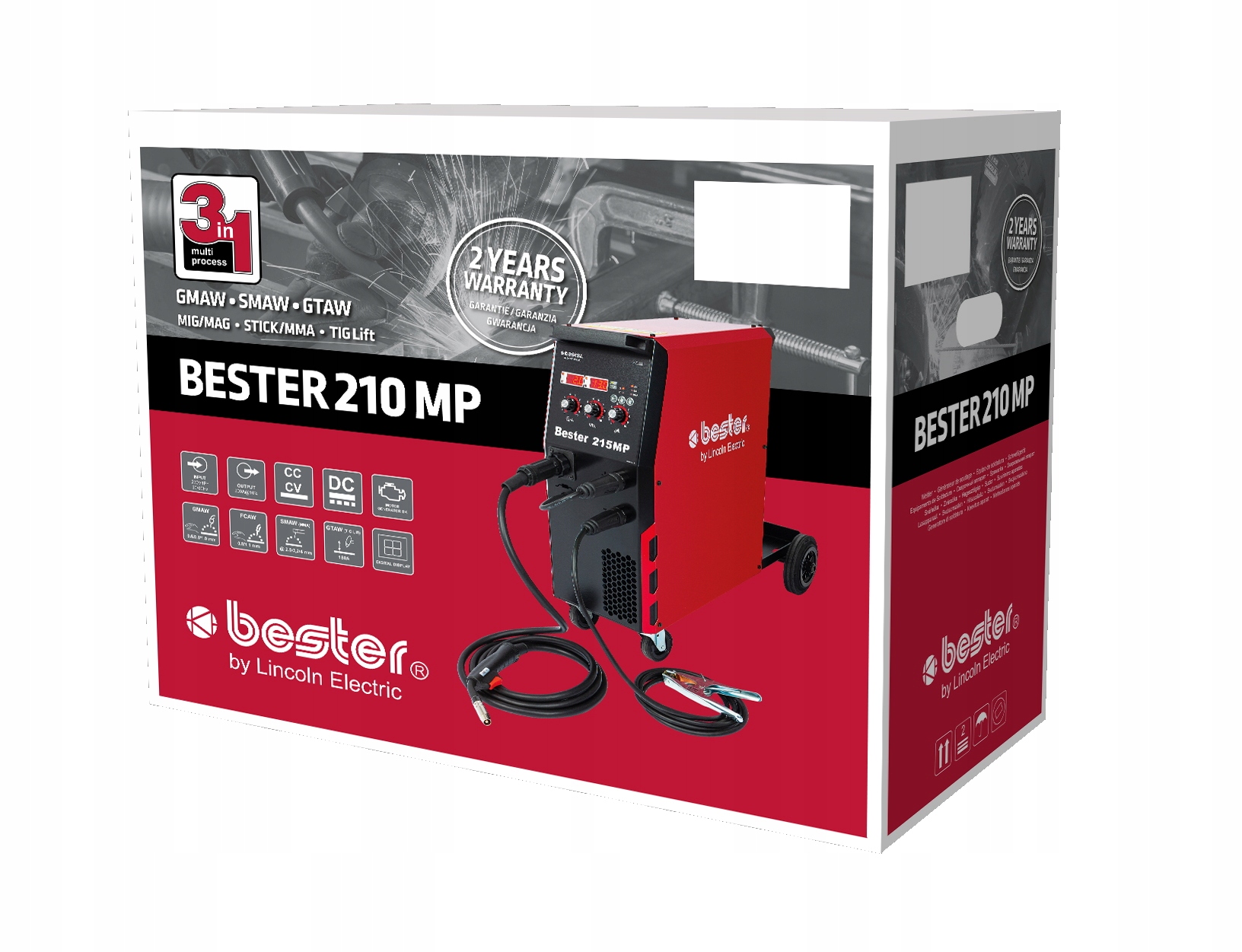 Inwertorowy półautomat spawalniczy Bester 210MP Czas cyklu pracy 10%