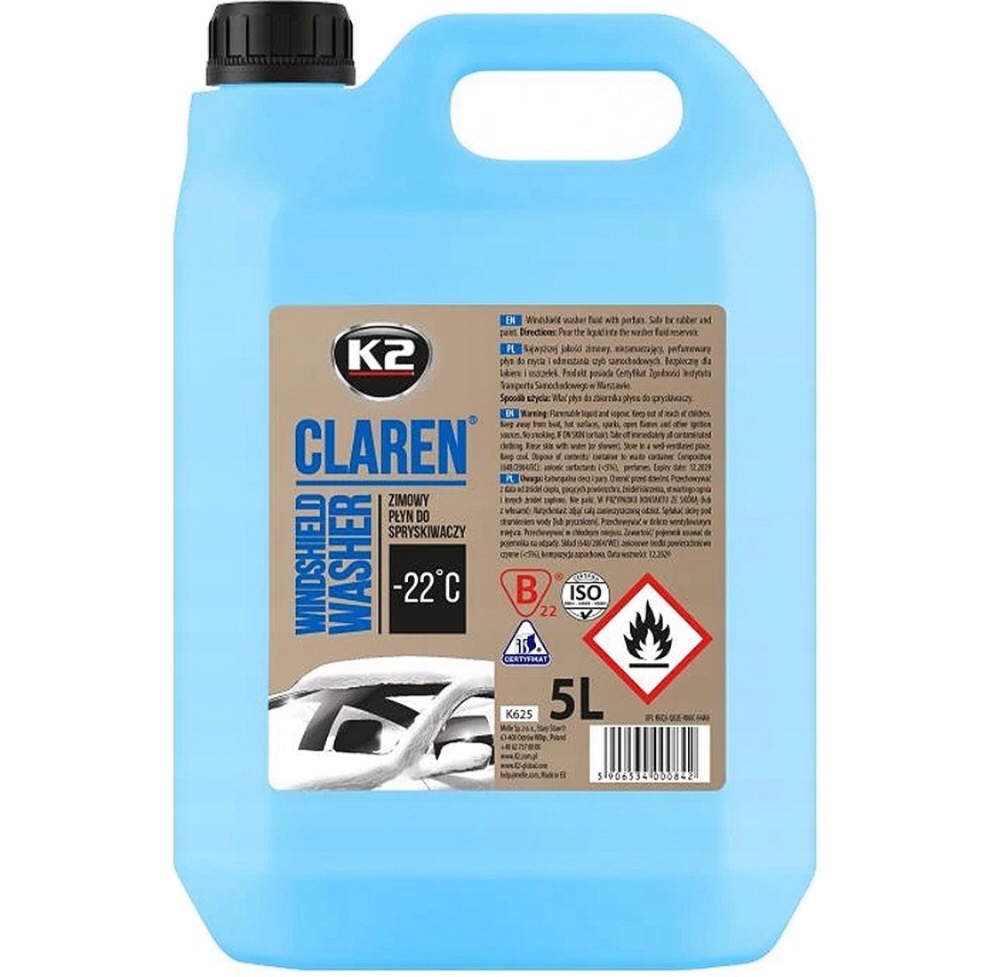 

K2 Claren -22°C Zimowy Płyn Do Spryskiwaczy 5L