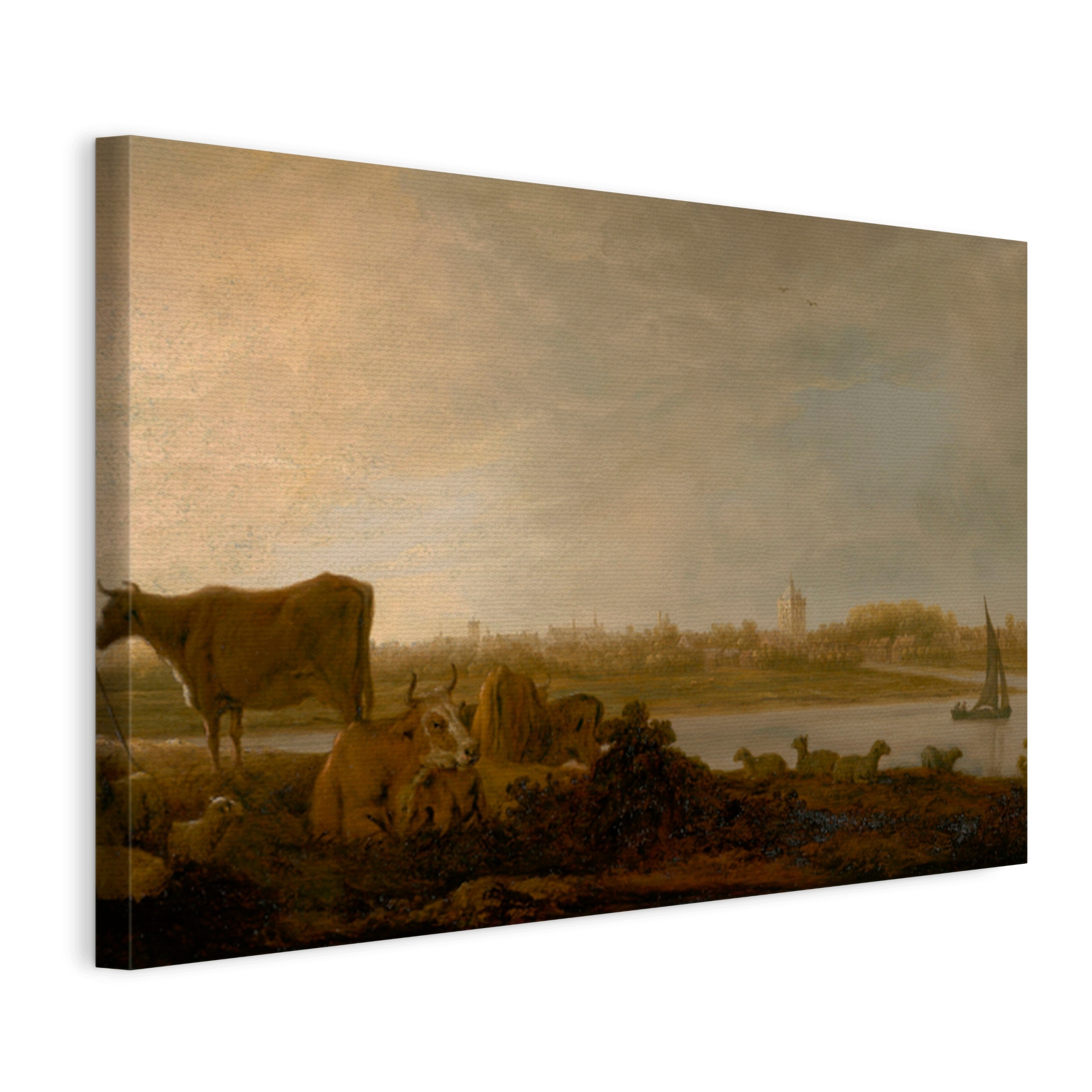 Obraz Na Plátne Aelbert Cuyp Pohľad Na Vianen S Pastuškami A Dobytkom 120x80