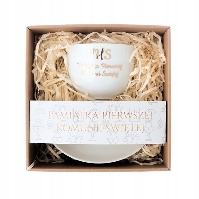 

Filiżanka Ihs dla Chłopca Dziewczynki na I Komunię