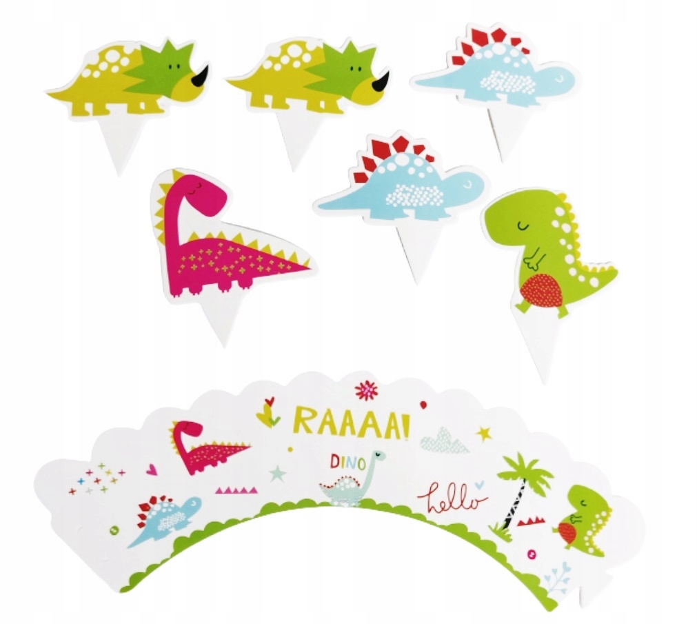 

Papilotki Muffinki Dinozaury Dino i Przyjaciele 6