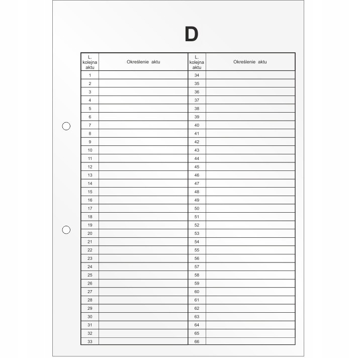 PRZEKŁADKI DO AKT OSOBOWYCH D 10 arkuszy BIURFOL