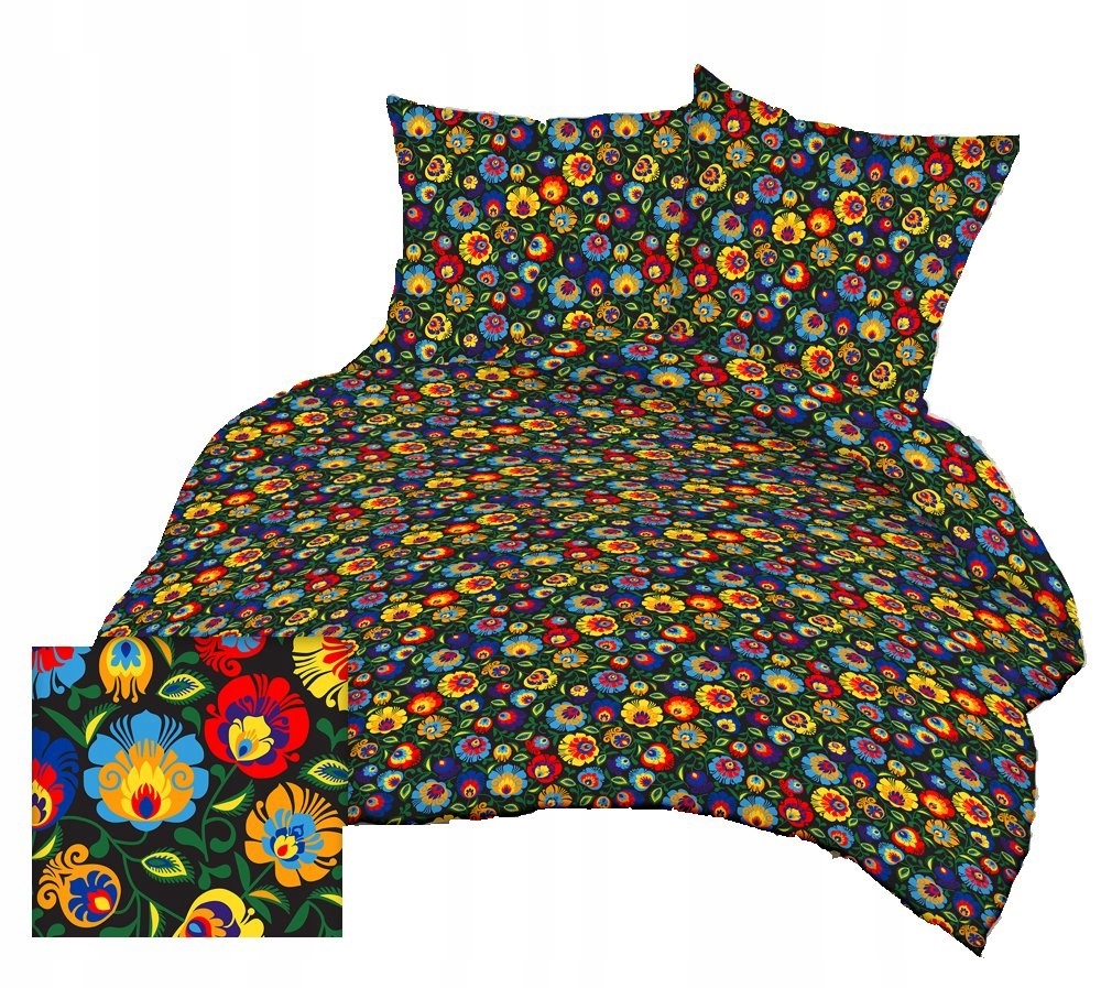 

Pościel bawełniana 200x220 1552E czarna łowicka