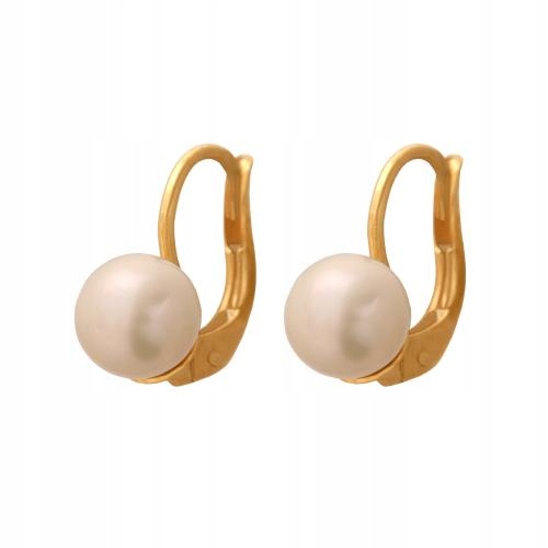 Náušnice ze zlata 585 s jasnými perličkami jako dárek k narozeninám 14. století