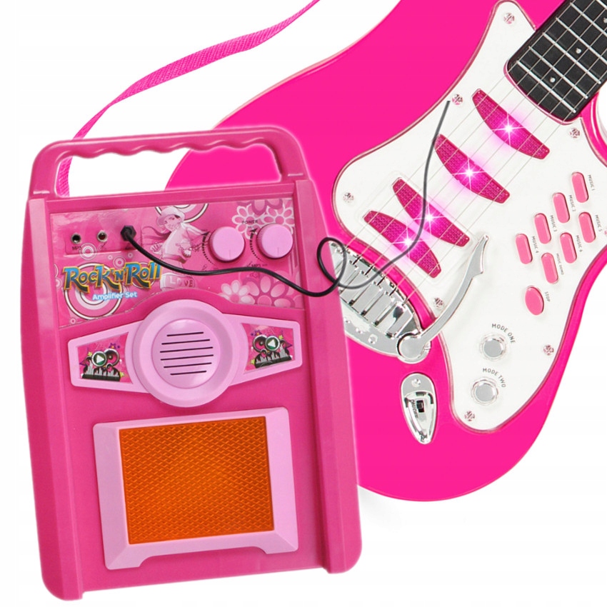 Gitara elektryczna ze wzmacniaczem i mikrofonem na statywie dla dzieci Rodzaj gitara