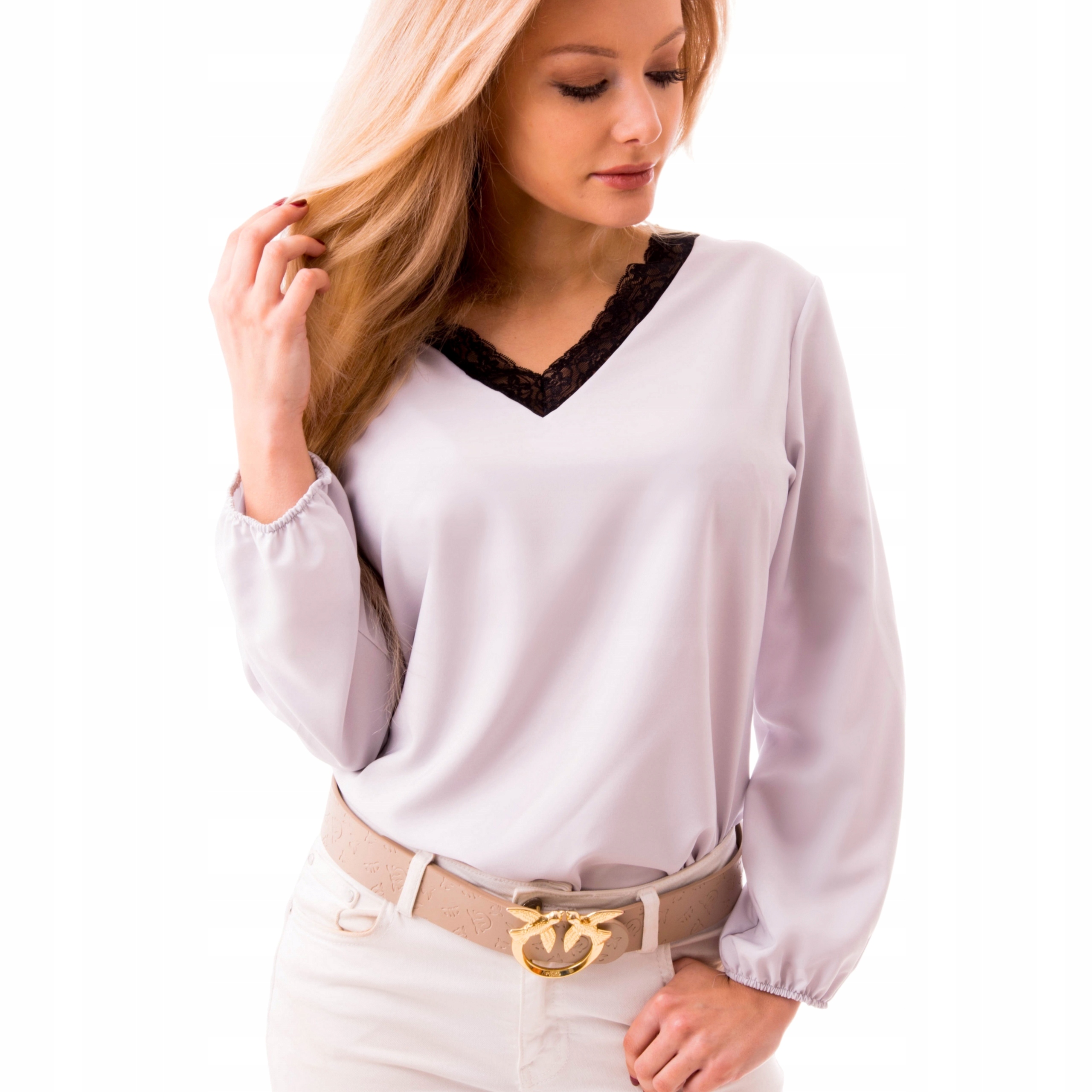 

Kobieca Ażurowa Koronkowa Bluzka