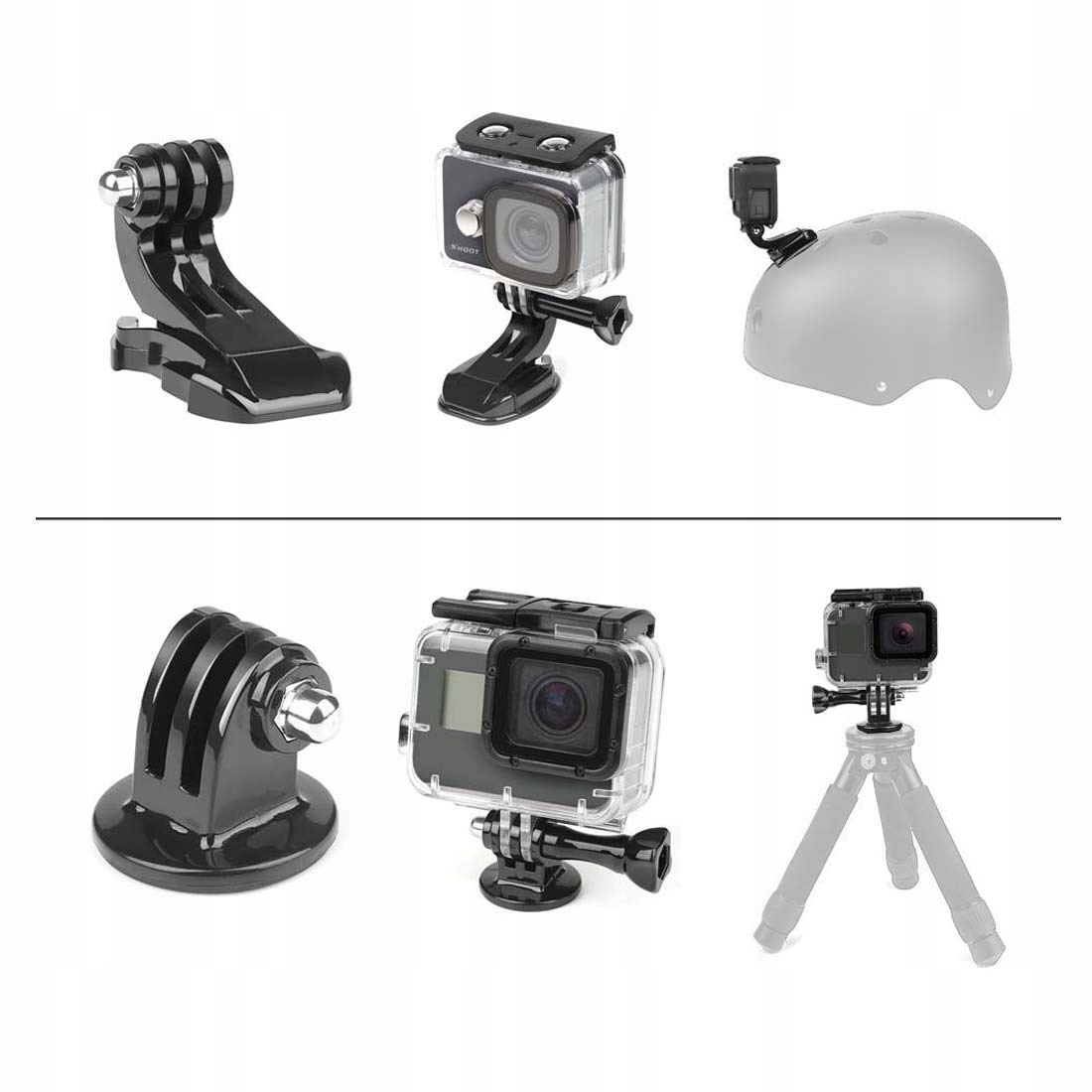 D&F Zestaw Akcesoriów Do Kamer Sportowych Gopro Hero SJCAM YI AKASO — miniatura 3