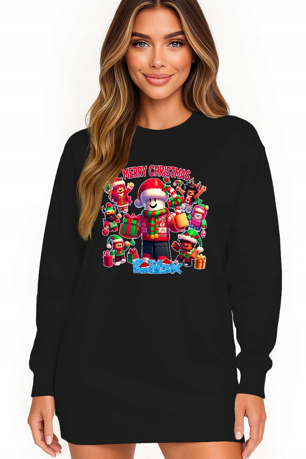 Mikina Dámská Vánoční Oversize Šaty Roblox Dárek K Vánocům L