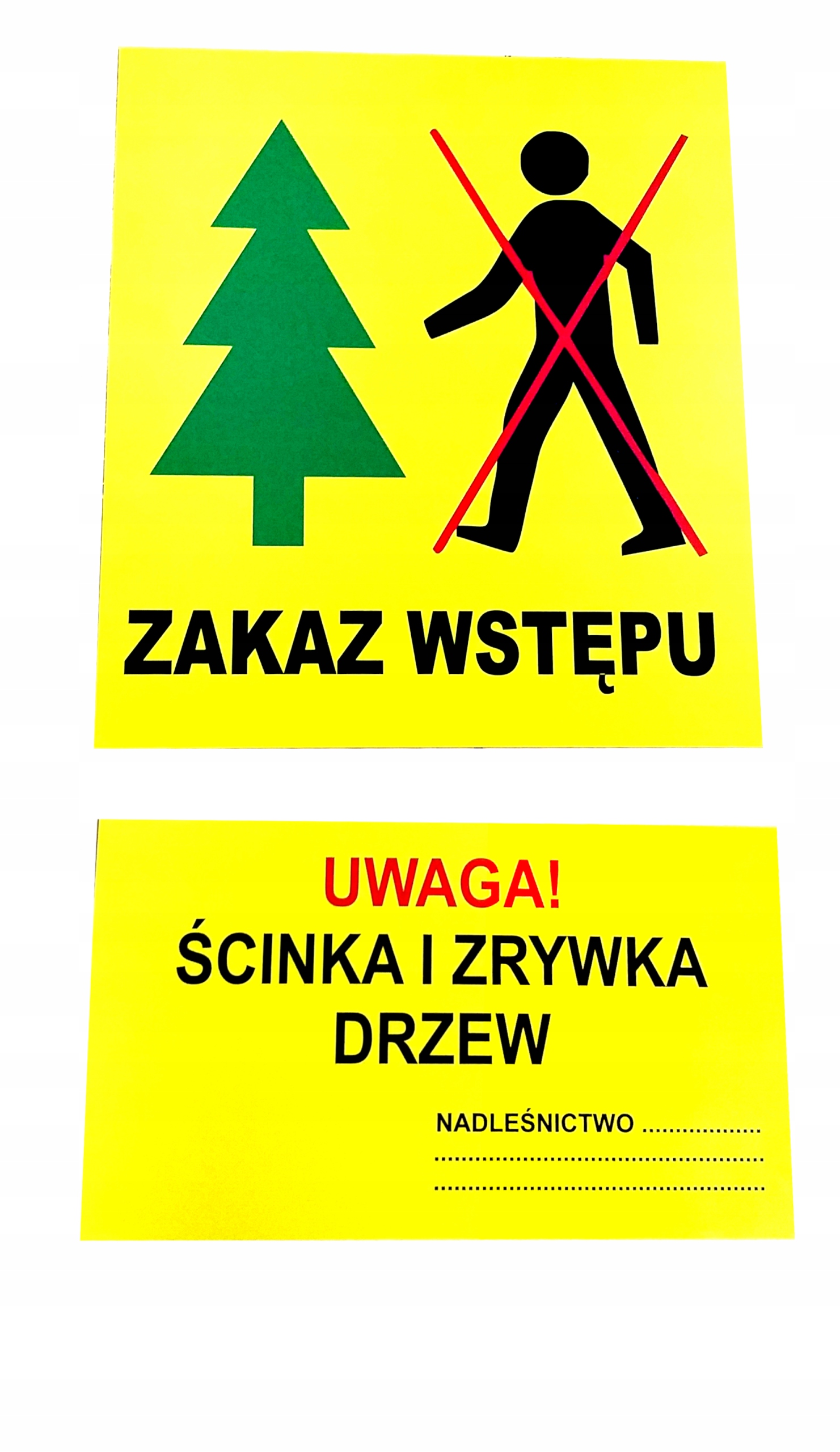 

Tablica uwaga ścinka drzew zgodna z rozporządzenie