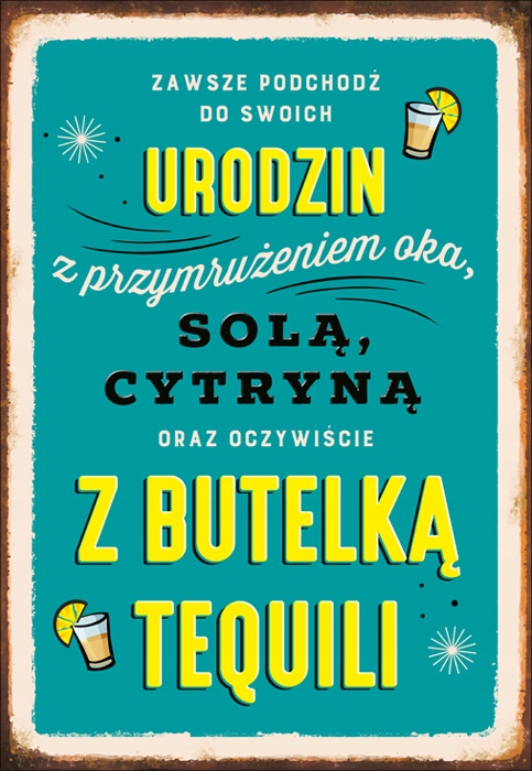KARTKA NA URODZINY XXL 48CM Z BUTELKA TEQUILI