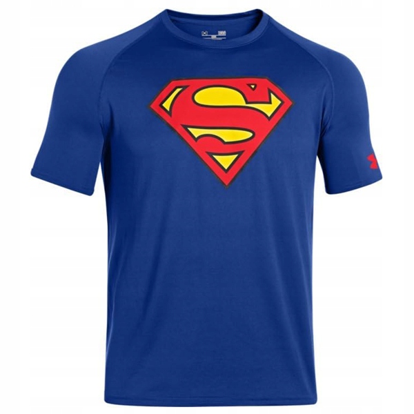Under Armour Alter Ego Superman Core koszulka sportowa| blue red L