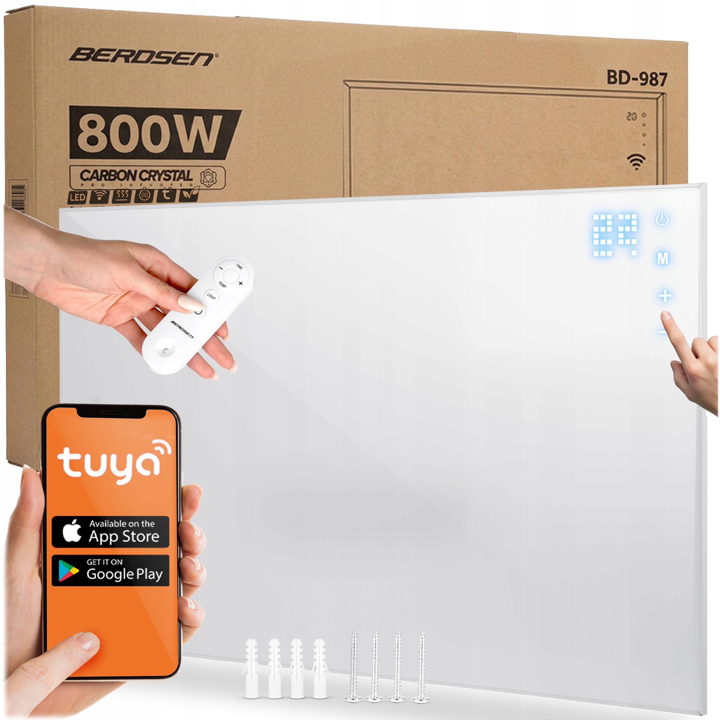 Infračervený ohřívač s infračerveným zářičem 800W dálkové ovládání WiFi aplikace